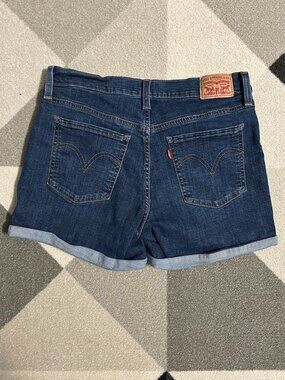 Levi's Mid Length Rolled Hem Denim Jean Shorts Women's Size 30